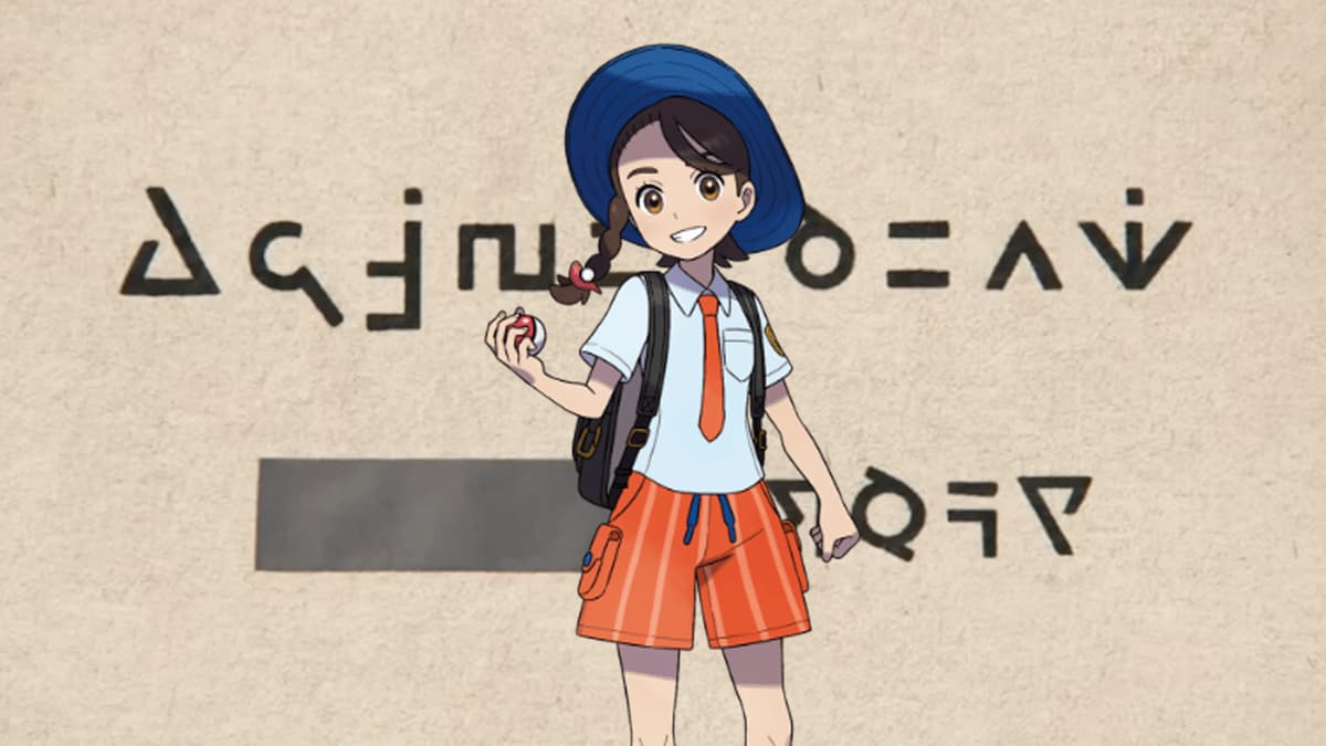 Pokemon Scarlet & Violet protagonist Unown text