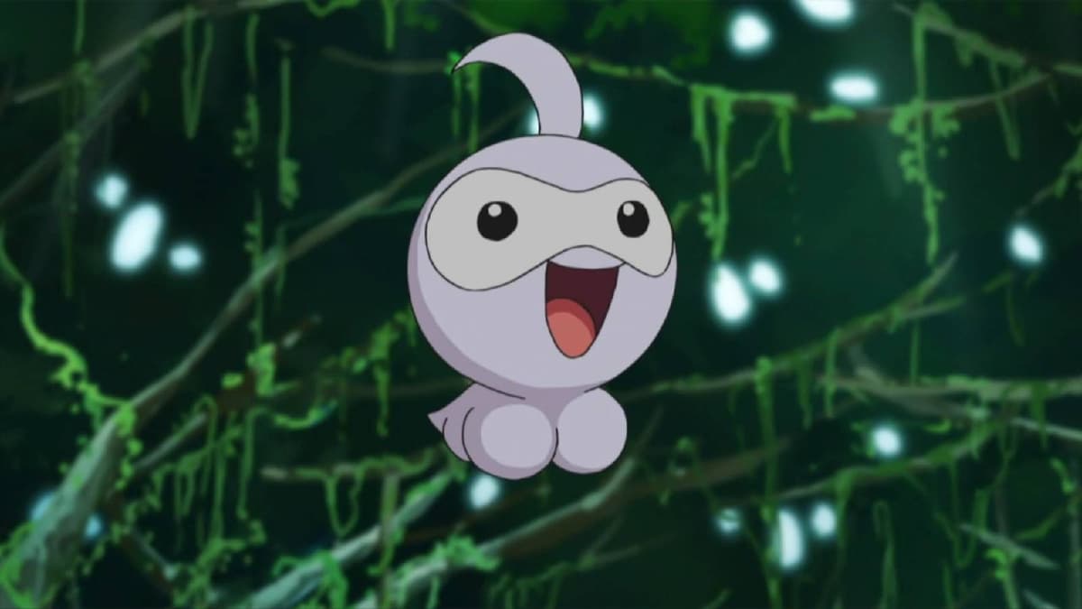 The Pokemon castform floats through the air