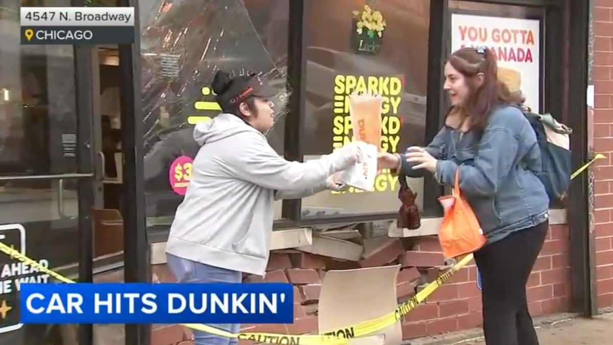 Car crashes into Dunkin'