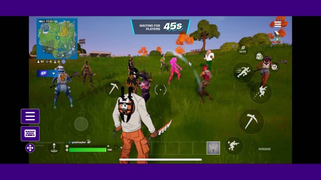 Screenshot of Fortnite being played on Amazon Luna.