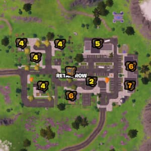 Fortnite Retail Row chest spawn locations on the map.