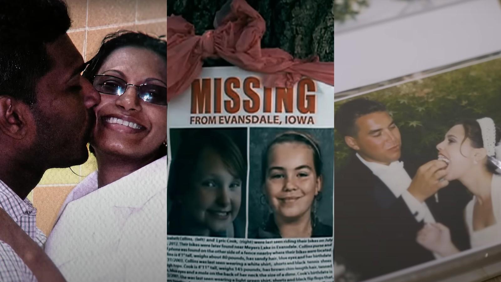 Stills from Worst Ex Ever, Taken Together: Who Killed Lyric and Elizabeth?, and Face to Face with Scott Peterson