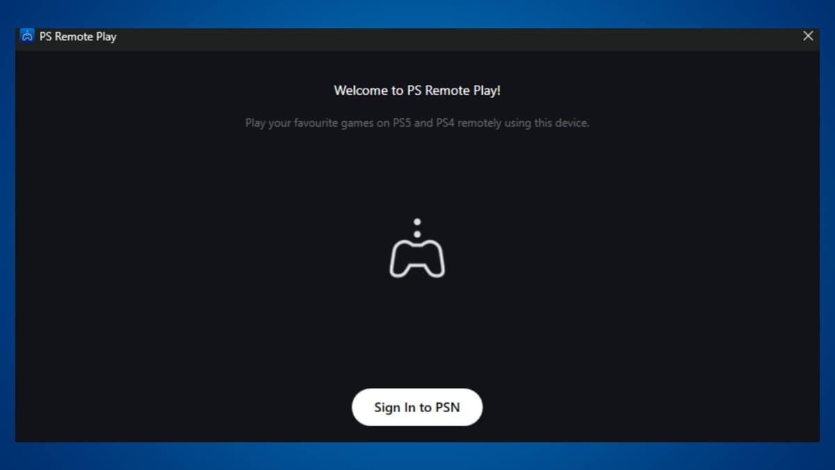 Screenshot of the Remote Play PC app.