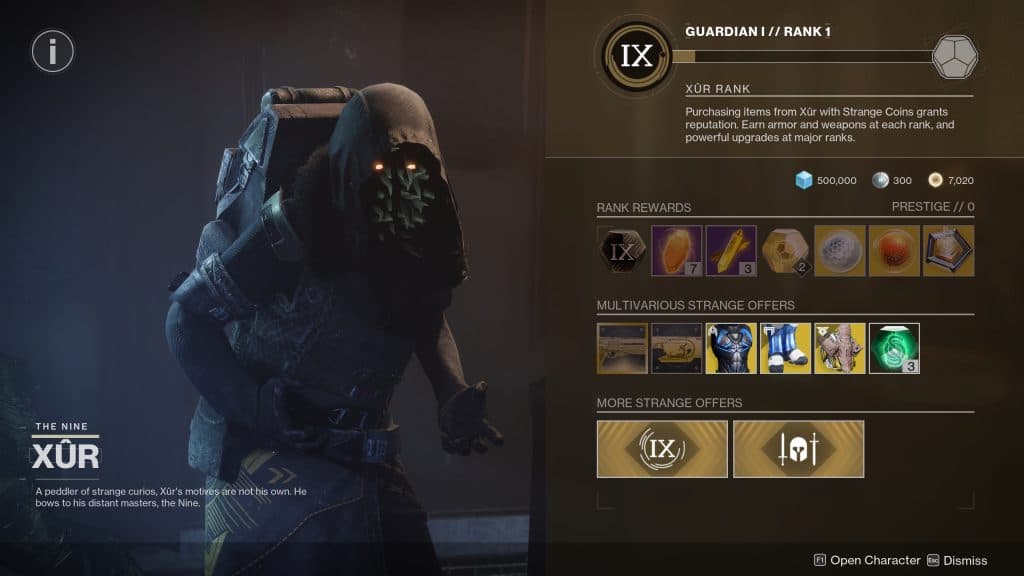 Xur's reworked stock and Exotic offerings in Destiny 2 The Final Shape