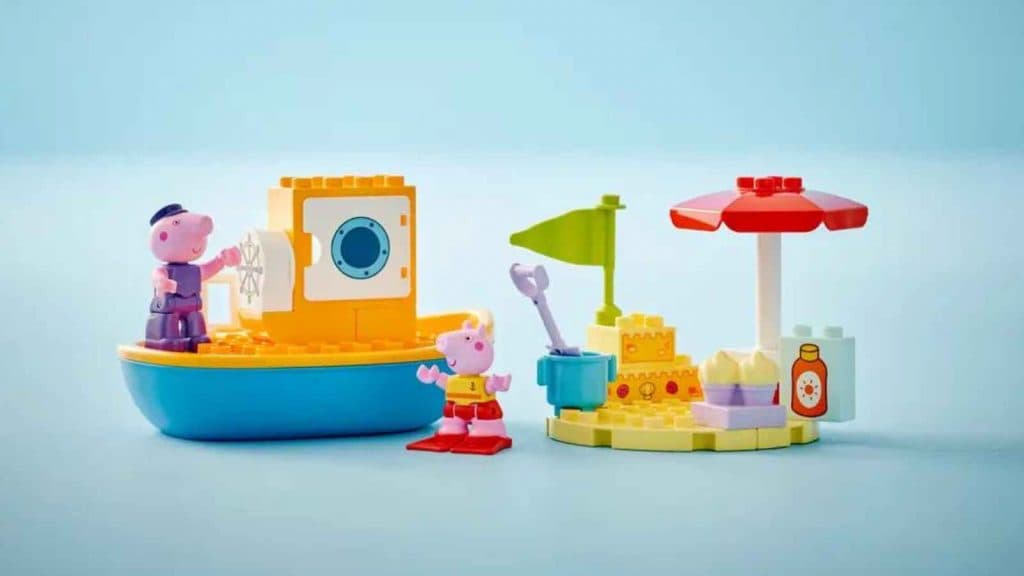 The LEGO Duplo Peppa Pig Boat Trip set on display