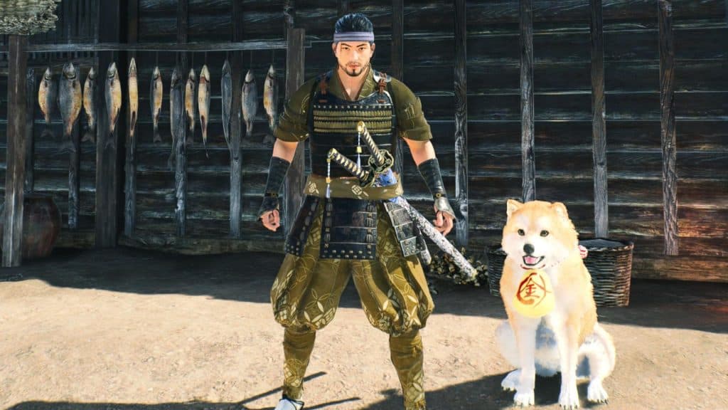 Ronin standing next his dog