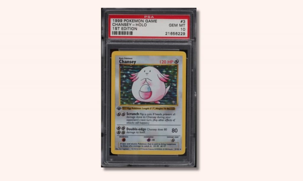 Base Set Chansey Pokemon card.