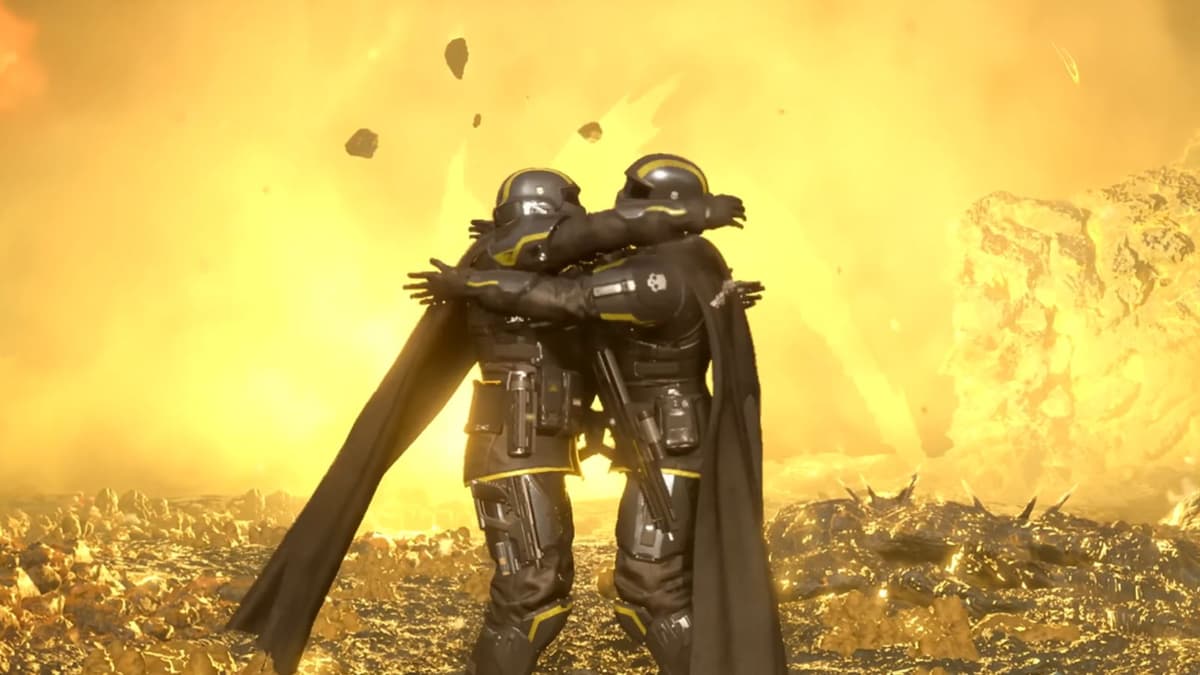 Helldivers 2 hugging