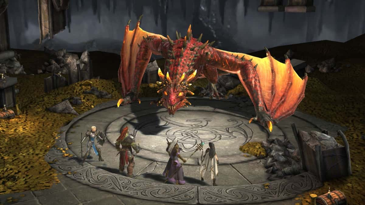 Players facing a Dragon enemy in RAID Shadow Legends