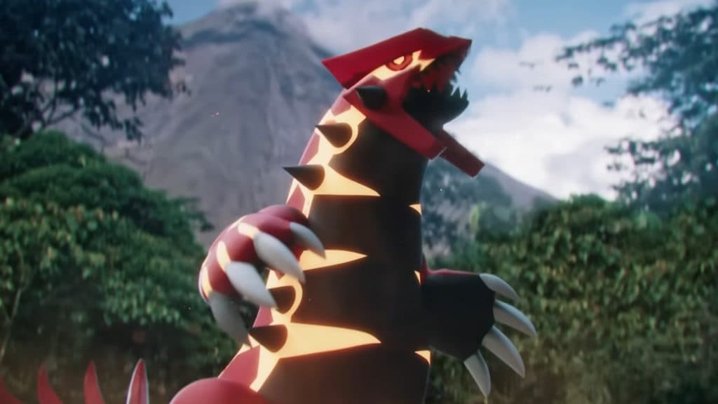 Primal Groudon powering up in Pokemon Go.