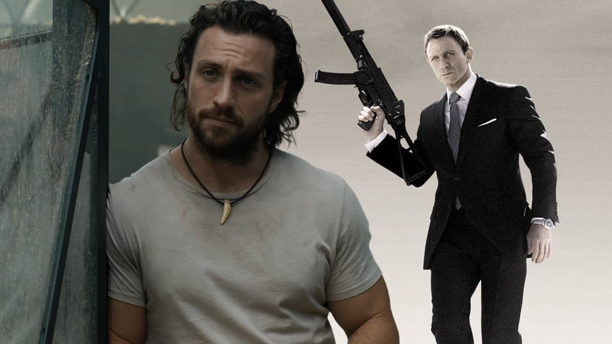 Aaron Taylor-Johnson and Daniel Craig as James Bond