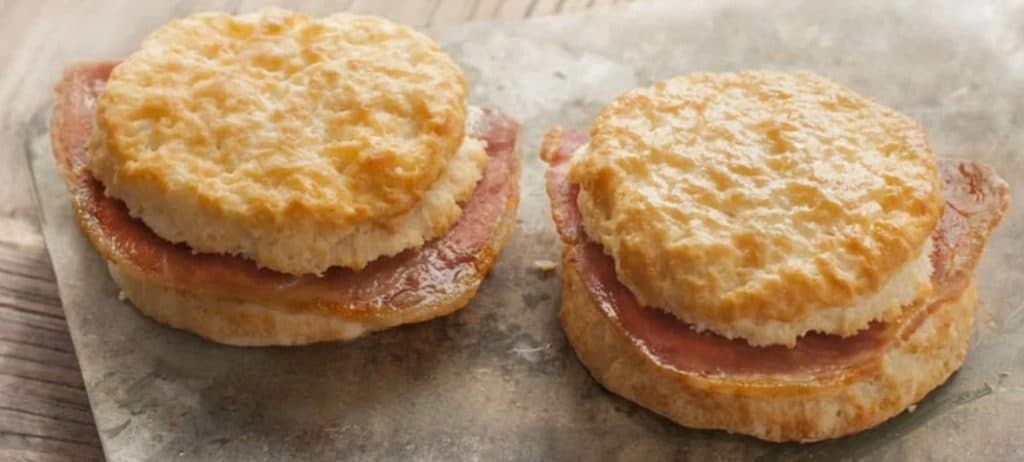 Two Bojangles Country Ham Biscuits