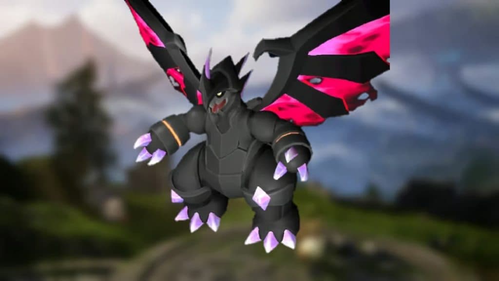 An image of Astegon in Palworld, a Fusion Pal that you can get by breeding. 