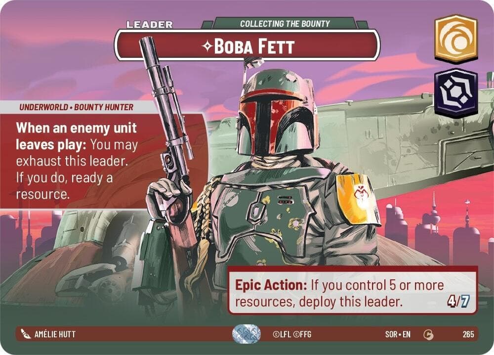 Boba Fett Showcase card in Star Wars Unlimited