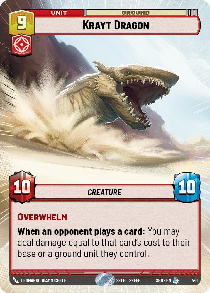 Krayt Dragon card in Star Wars Unlimited
