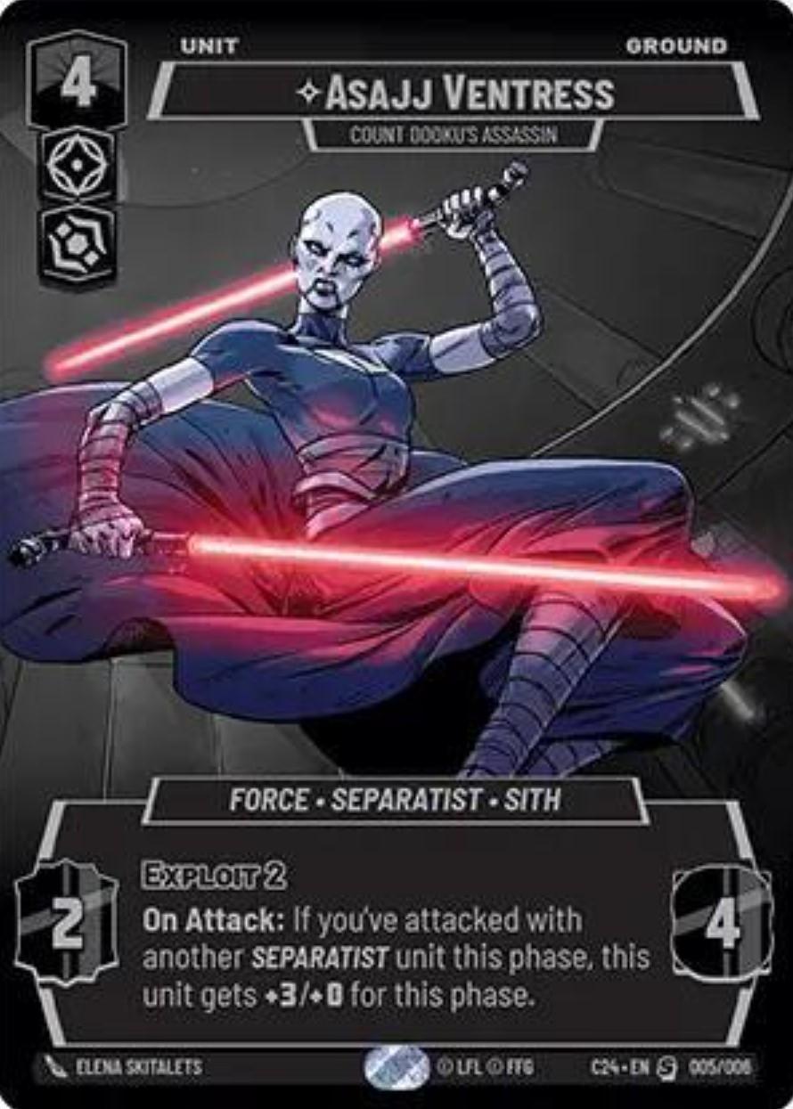 Asajj Ventress 2024 Convention Exclusive card in Star Wars Unlimited