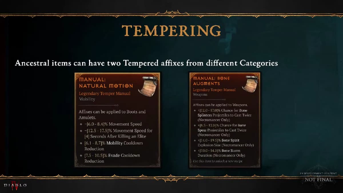 Diablo 4 Season 4 PTR Tempering