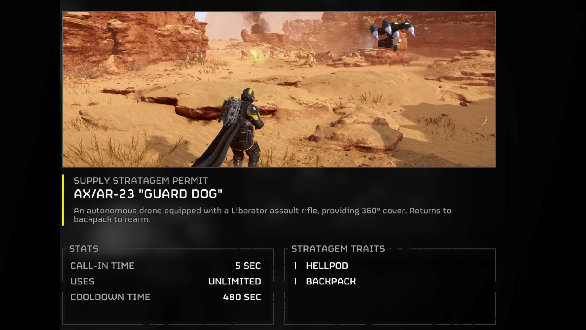 Helldivers 2 AXAR-23 Guard Dog Stratagem