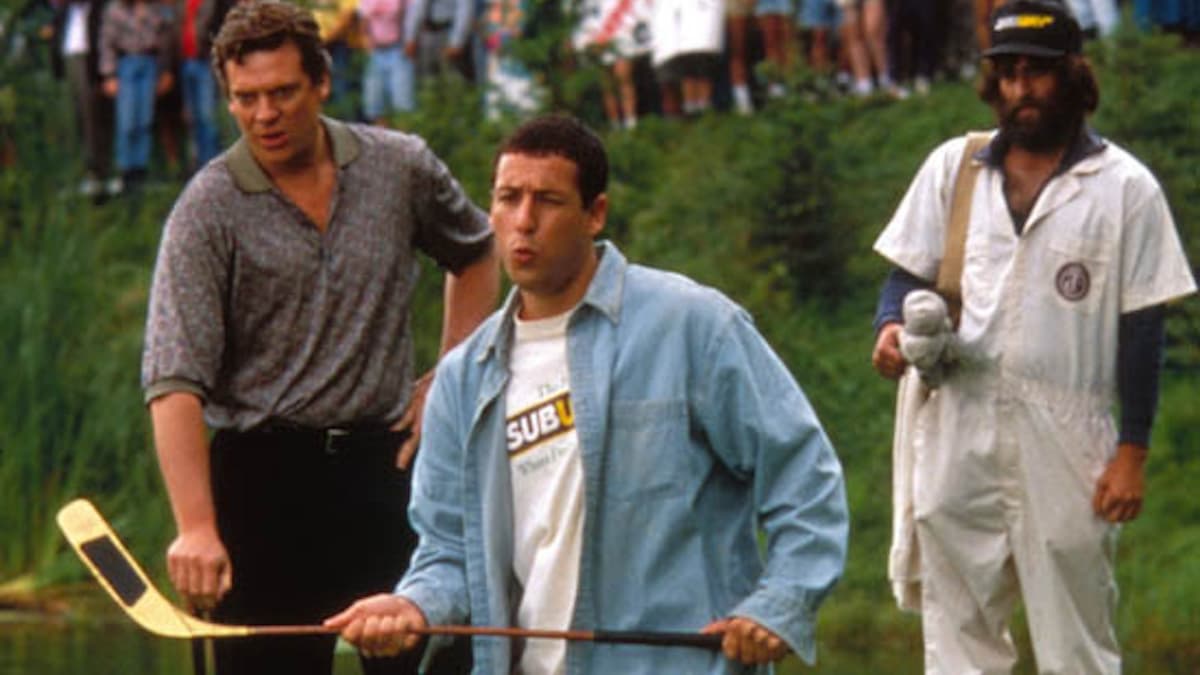 Christopher McDonald and Adam Sandler in Happy Gilmore