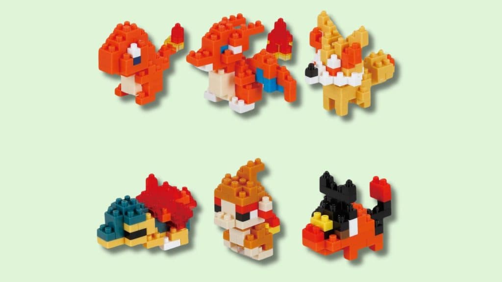 Pokemon Fire-types Nanoblock set.