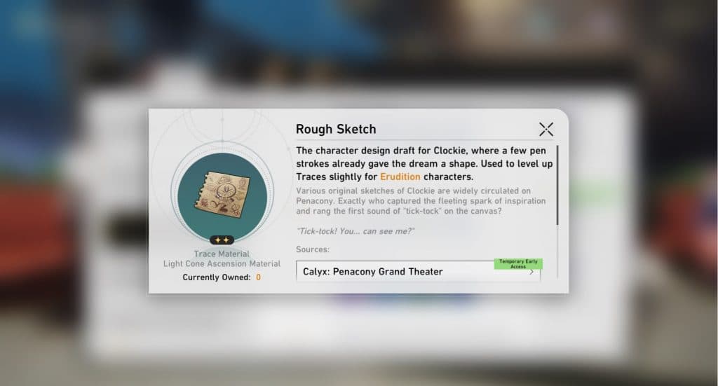 A screenshot of Rough Sketch Trace material