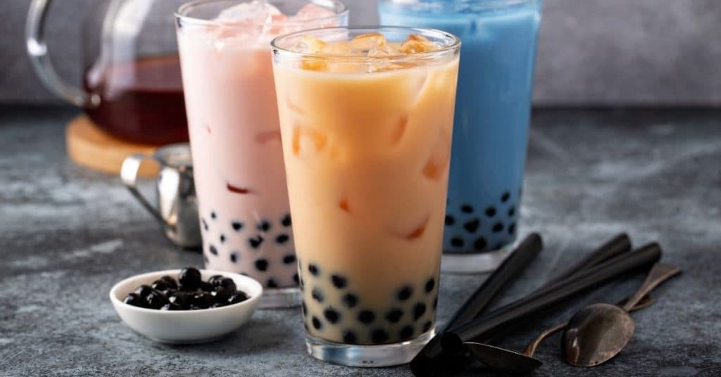 Three cups of bubble tea