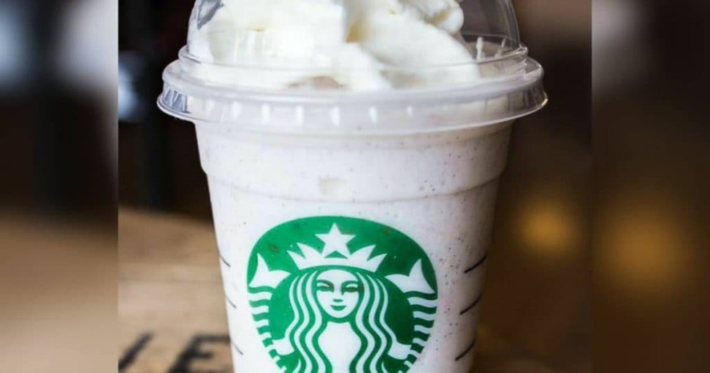 A vanilla bean frappuccino