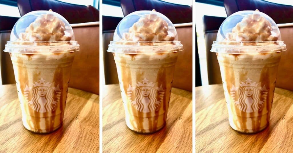 Caramel coffee frappuccino