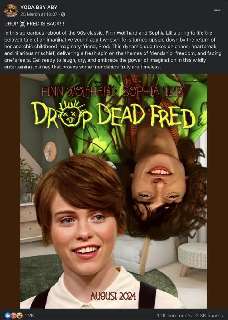 The fake poster for Drop Dead Fred