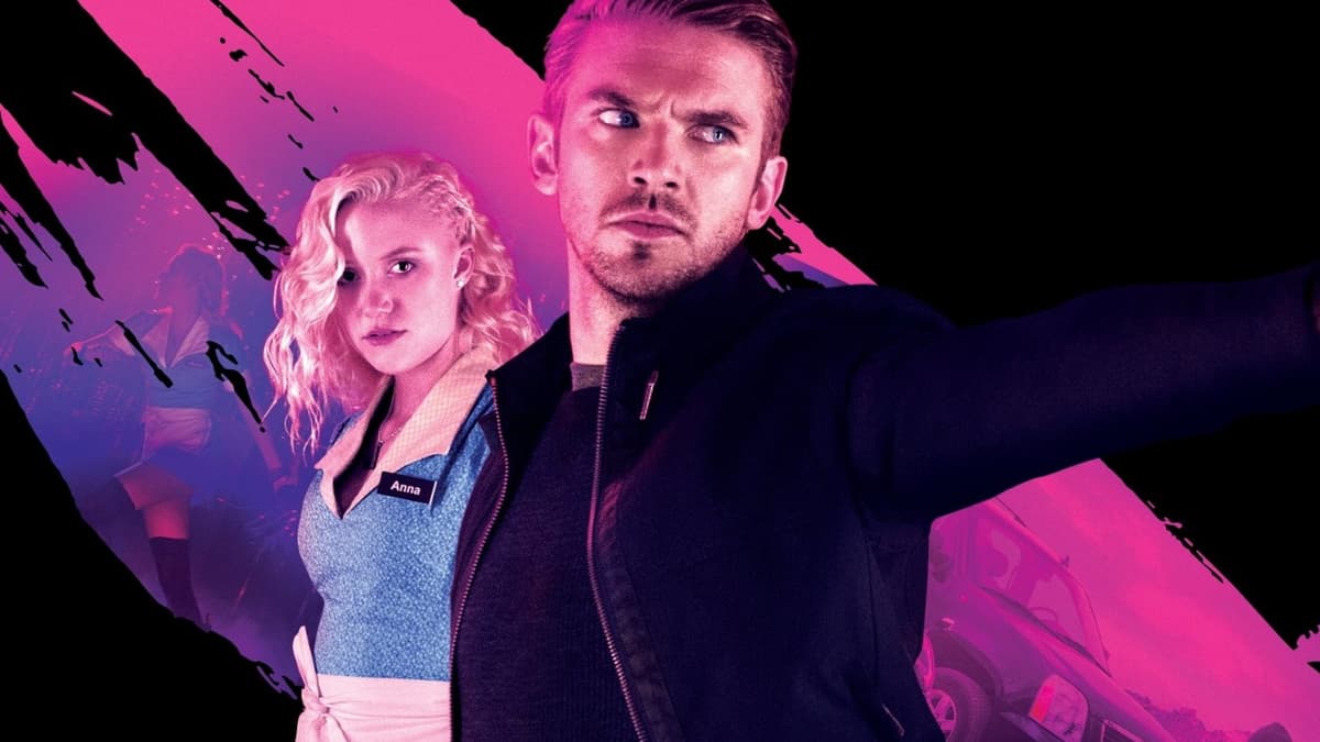 Dan Stevens firing a gun on The Guest poster.