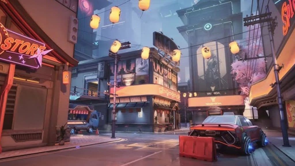 An image of the Shin-Shibuya map in Marvel Rivals.