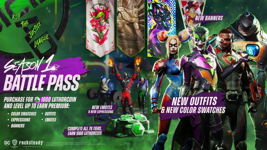 Suicide Squad Season 1 Battle Pass skins