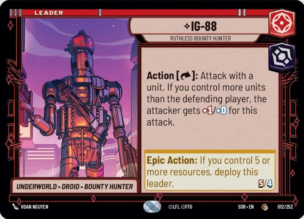 Star Wars Unlimited IG-88 Leader card