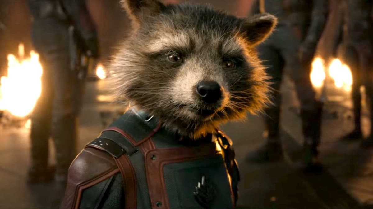 Rocket in Guardians of the Galaxy Vol. 3 scene.