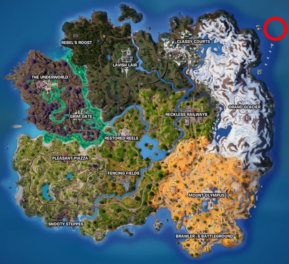 Fortnite Avatar Aang Iceberg location.