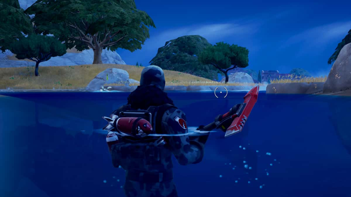 Fortnite emerge from water.