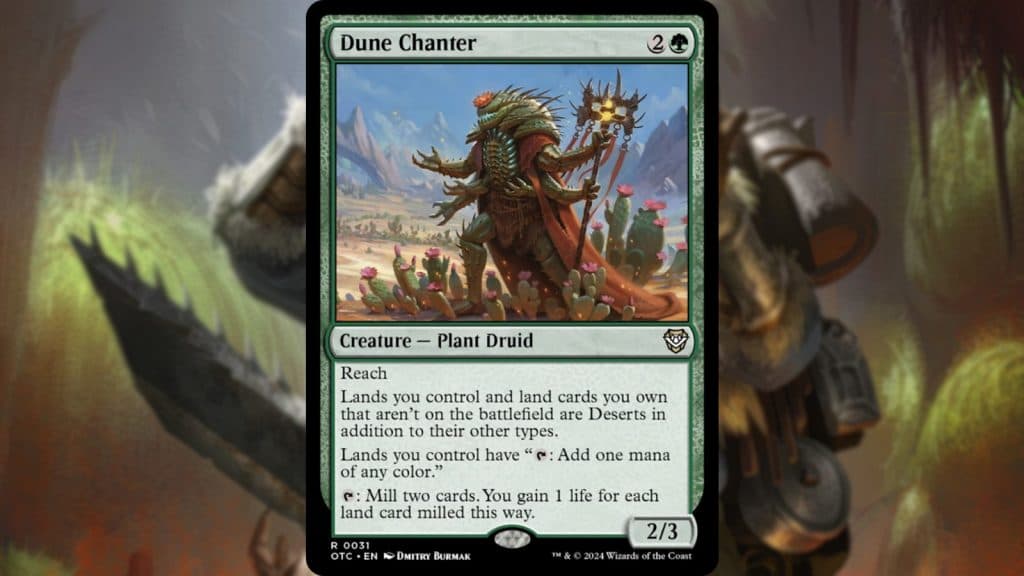 MTG Thunder junction Dune Chanter card