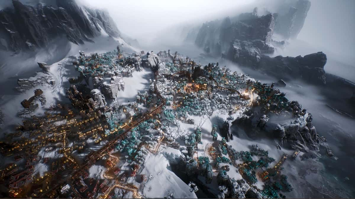 A settlement in Frostpunk 2