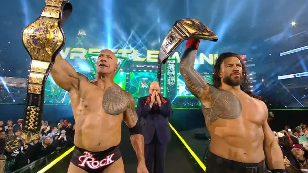 The Rock and Roman Reigns at WrestleMania 40