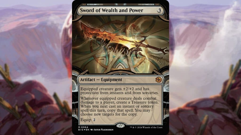 MTG Thunder Junction sword of wealth and power showcase