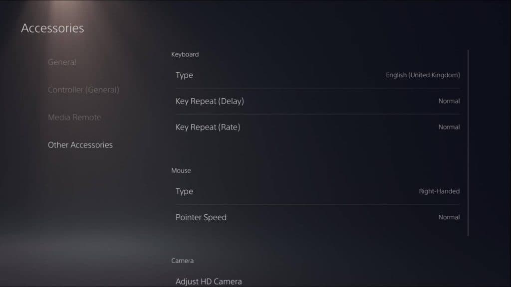 Screenshot of the PS5 Bluetooth settings.