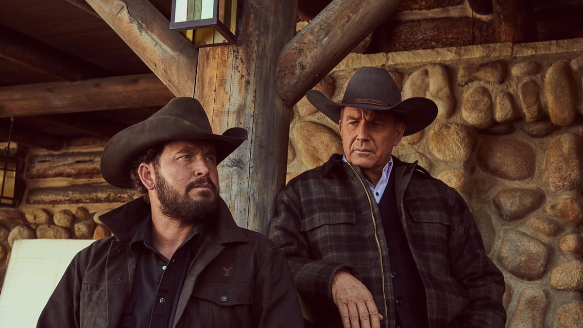 Cole Hauser and Kevin Costner as Rip and John Dutton in Yellowstone