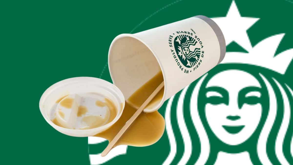 spilled starbucks coffee