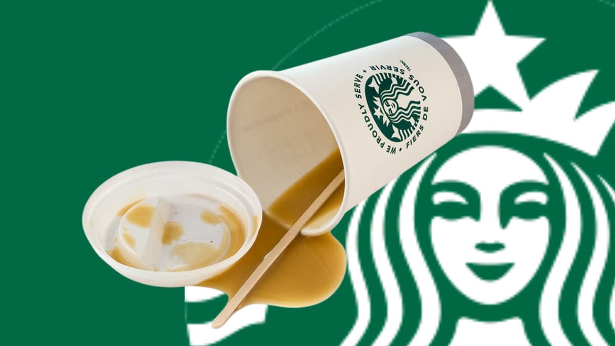 spilled starbucks coffee