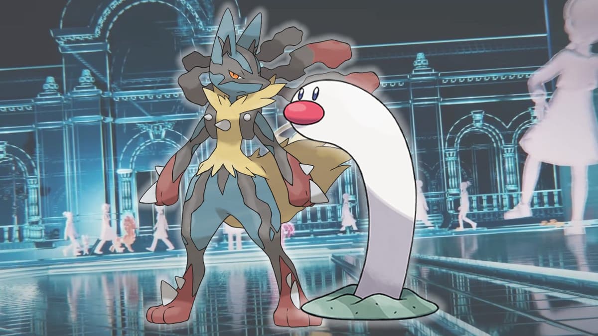 Wiglett and Mega Lucario over Pokemon Legends Z-A trailer screenshot