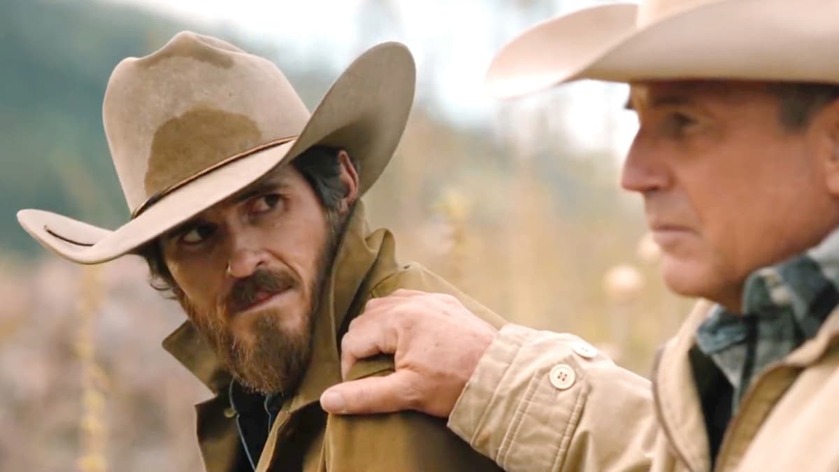 Dave Annable and Kevin Costner as Lee and John Dutton in Yellowstone