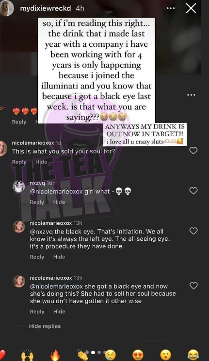 Dixie responds to Illuminati rumors