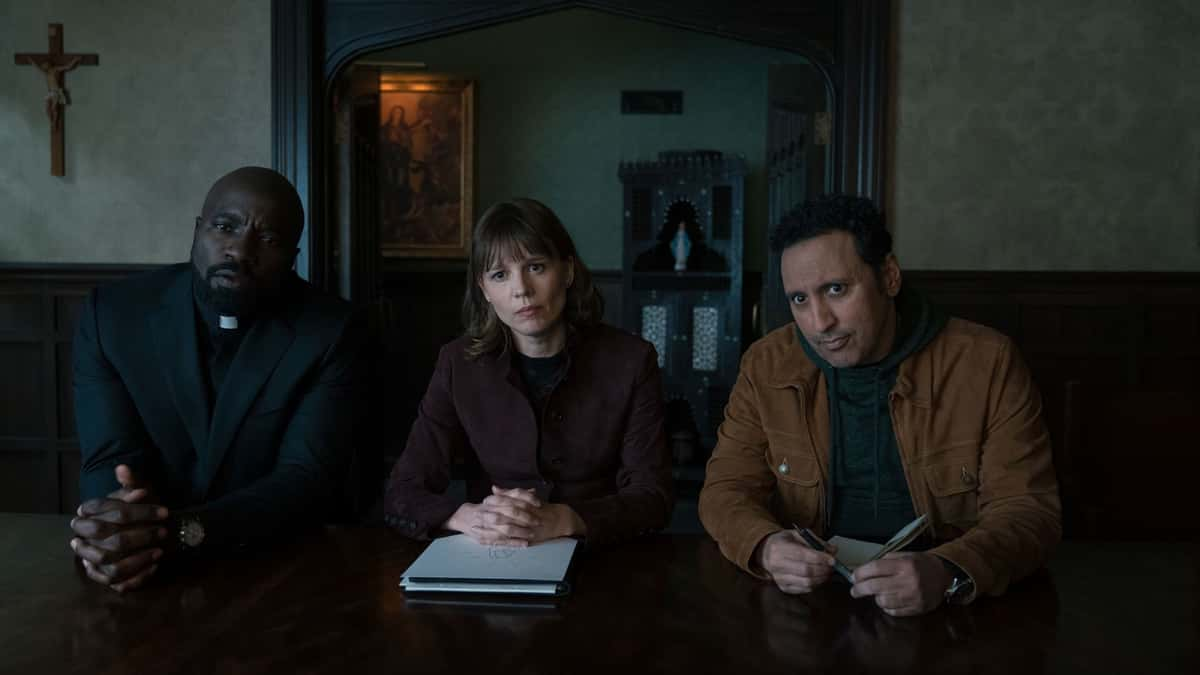 Mike Colter, Katja Herbers, and Aasif Mandvi in Evil.