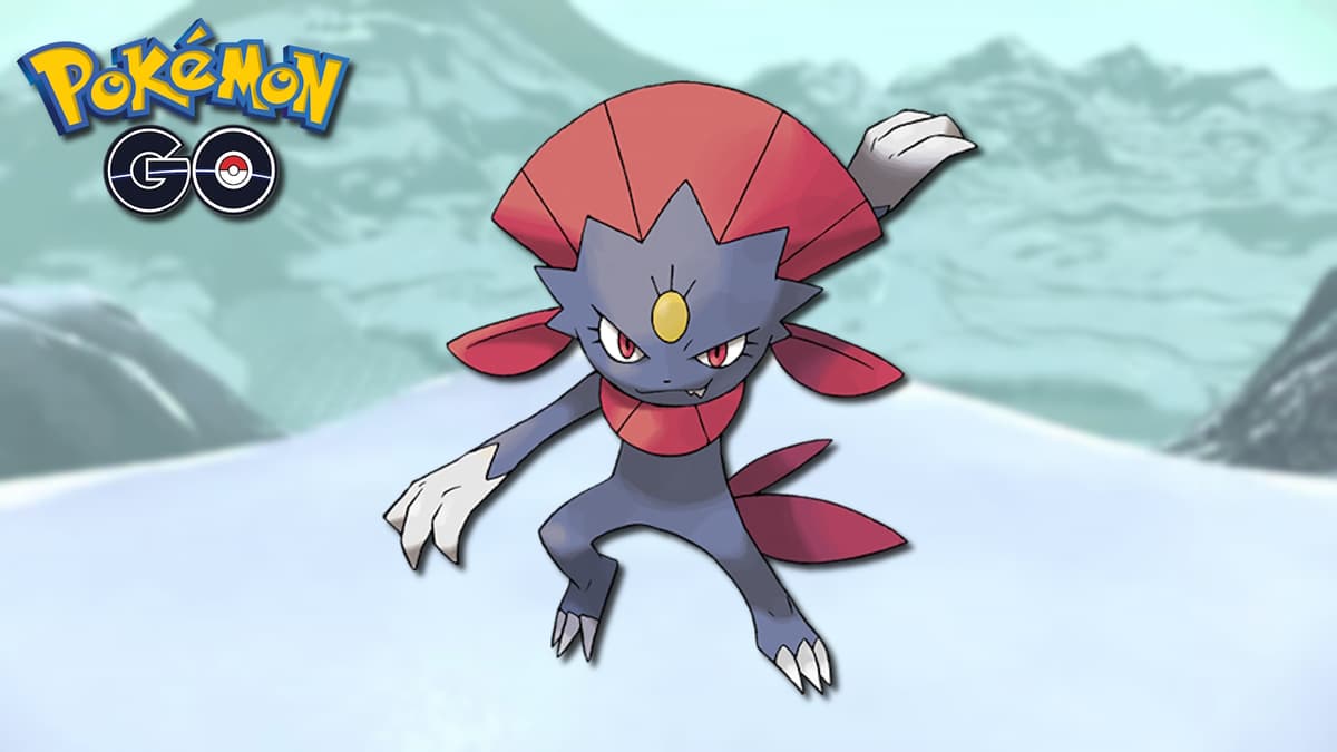 Weavile on ice mountain in Pokemon Go.