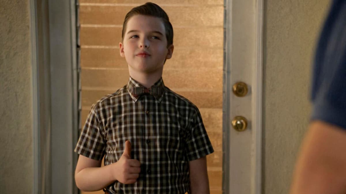 Sheldon giving a thumbs up in Young Sheldon